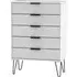 Hong Kong 5 Drawer Chest with Hairpin Legs - Grey