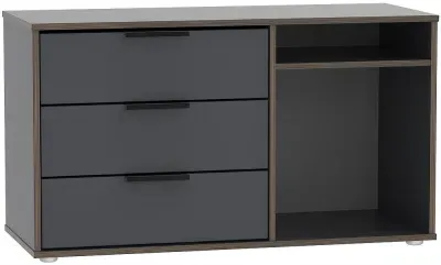 Hong Kong 95cm TV Unit with Glide Legs - Graphite
