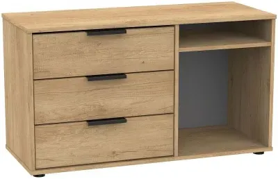 Hong Kong 95cm TV Unit with Glide Legs - Nebraska Oak