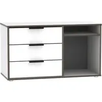 Hong Kong 95cm TV Unit with Glide Legs - White