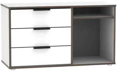 Hong Kong 95cm TV Unit with Glide Legs - White