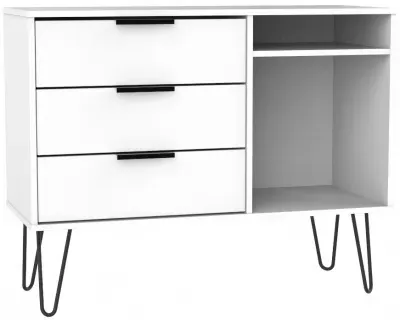 Hong Kong 95cm TV Unit with Hairpin Legs - White