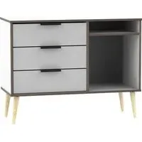 Hong Kong 95cm TV Unit with Wooden Legs - Grey