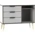 Hong Kong 95cm TV Unit with Wooden Legs - Grey
