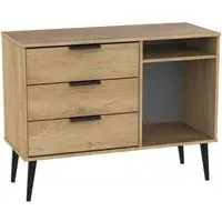 Hong Kong 95cm TV Unit with Wooden Legs - Oak