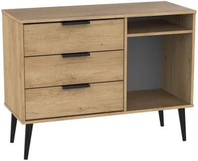 Hong Kong 95cm TV Unit with Wooden Legs - Oak