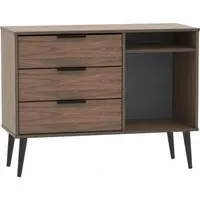 Hong Kong 95cm TV Unit with Wooden Legs - Walnut