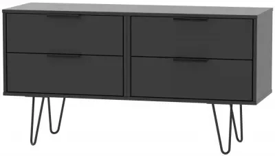 Hong Kong Bed Box with Hairpin Legs - Black