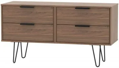 Hong Kong Bed Box with Hairpin Legs - Carini Walnut