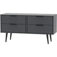 Hong Kong Bed Box with Wooden Legs - Graphite