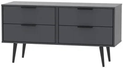 Hong Kong Bed Box with Wooden Legs - Graphite