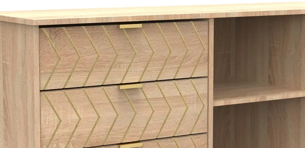 Jigsaw 150cm TV Unit with Hairpin Legs - Oak Effect