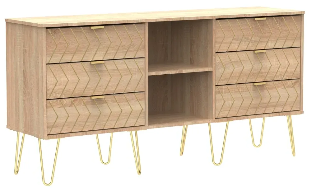 Jigsaw 150cm TV Unit with Hairpin Legs - Oak Effect