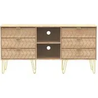 Jigsaw 150cm TV Unit with Hairpin Legs - Oak Effect