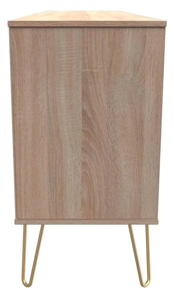 Jigsaw 150cm TV Unit with Hairpin Legs - White, Oak Effect