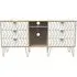 Jigsaw 150cm TV Unit with Hairpin Legs - White, Oak Effect