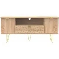 Jigsaw 65cm TV Unit with Hairpin Legs - Oak Effect