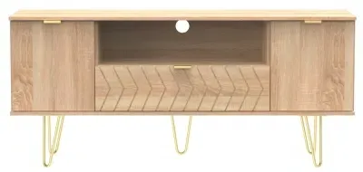 Jigsaw 65cm TV Unit with Hairpin Legs - Oak Effect image