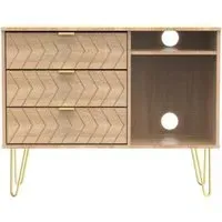 Jigsaw 95cm TV Unit with Hairpin Legs - Oak Effect