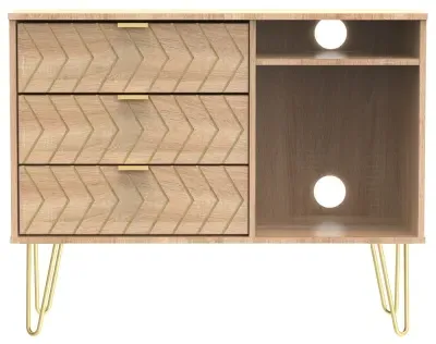 Jigsaw 95cm TV Unit with Hairpin Legs - Oak Effect image