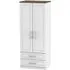 Kent 2 Door Double Wardrobe with 2 Drawers - White, Oak