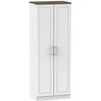 Kent 2 Door Tall Wardrobe - White, Oak