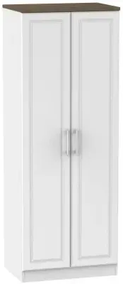 Kent 2 Door Tall Wardrobe - White, Oak image
