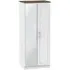 Kent 2 Door Wardrobe with Mirror - White Ash, Oak