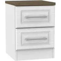 Kent 2 Drawer Bedside Cabinet - White, Oak