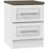Kent 2 Drawer Bedside Cabinet - White, Oak