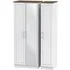 Kent 3 Door Tall Triple Wardrobe with Mirror - White, Oak