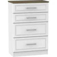 Kent 4 Drawer Deep Chest - White, Oak