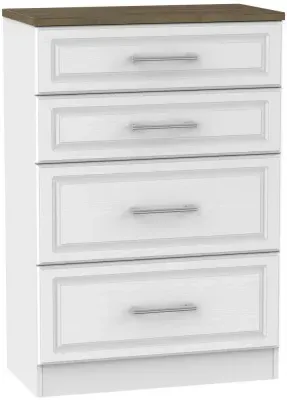 Kent 4 Drawer Deep Chest - White, Oak image