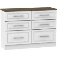 Kent 6 Drawer Midi Chest - White, Oak