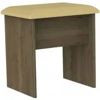 Kent Oak Padded Dressing Stool - Oak