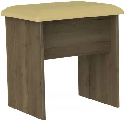 Kent Oak Padded Dressing Stool - Oak image