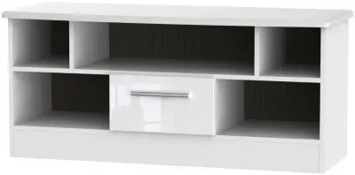 Knightsbridge 110cm TV Unit with Drawer - White
