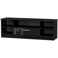 Knightsbridge 145cm TV Unit with Drawer - Black Gloss