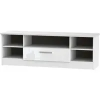 Knightsbridge 145cm TV Unit with Drawer - White Gloss