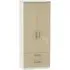Knightsbridge 2 Door 2 Drawer Double Wardrobe - Mushroom, White