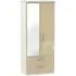 Knightsbridge 2 Door Combi Wardrobe with Mirror - Mushroom, Cashmere