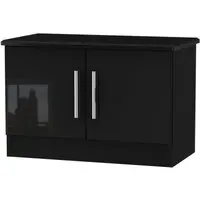 Knightsbridge 2 Door Low Cabinet - Black Gloss