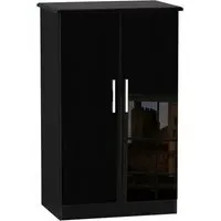 Knightsbridge 2 Door Midi Wardrobe - Black