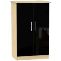 Knightsbridge 2 Door Midi Wardrobe - Black, Oak