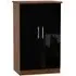 Knightsbridge 2 Door Midi Wardrobe - Black, Walnut