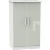 Knightsbridge 2 Door Midi Wardrobe - Cashmere, White