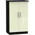 Knightsbridge 2 Door Midi Wardrobe - Cream, Black