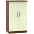 Knightsbridge 2 Door Midi Wardrobe - Cream, Walnut