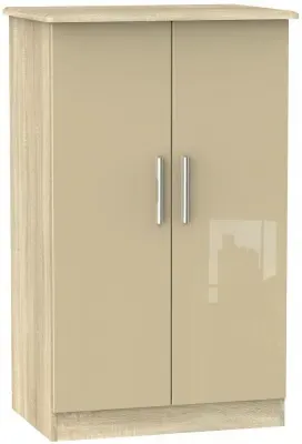 Knightsbridge 2-Door Midi Wardrobe - Mushroom, Oak
