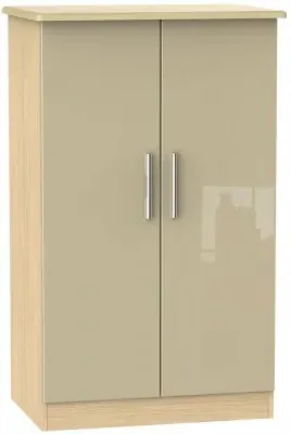 Knightsbridge 2-Door Midi Wardrobe - Mushroom, Oak
